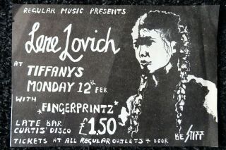 Vintage Punk Rock Lene Lovich Flyer