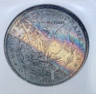 1886 Morgan Silver Dollar Ngc - Ms62 Rainbow Toning