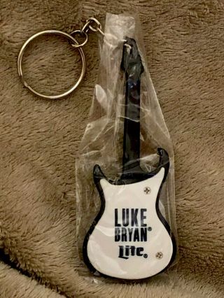 Luke Bryan Miller Lite Beer Guitar Keychain With Led Light