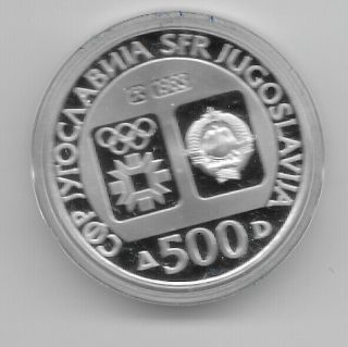 Yugoslavia:500 Dinars 1984 Sarajevo Winter Olympics Silver Proof (see Scans)