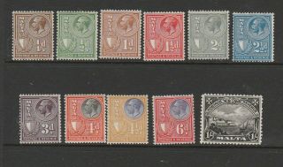 Malta 1930 Postage & Revenue Set To 1/ - Fresh Mm Sg 193/203