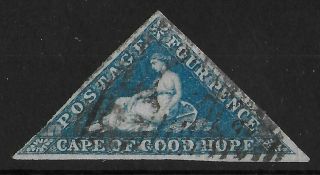 Cape Of Good Hope 1853 - 1864 Triangle 4d Deep Blue Unchecked I