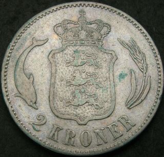 Denmark 2 Kroner 1876 - Silver - F/vf - 2849 ¤