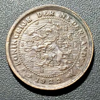 Old Foreign World Coin: 1922 Netherlands 1/2 Cent