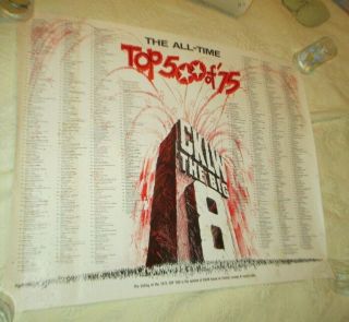 Vintage 1975 Cklw Radio Station Top 500 Songs All Time Poster 23 X 29 Inch
