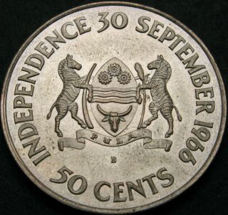 Botswana 50 Cents Nd (1966) B - Silver - Independence - Aunc - 2726 ¤