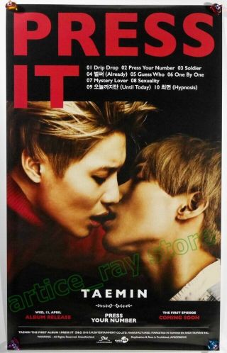 Tae Min Vol.  1 Press It Taiwan Promo Poster A Taemin Shinee 2016