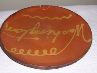 1990 Millcreek Pottery Artist Signed Redware Plate Washington Greg Shoooner
