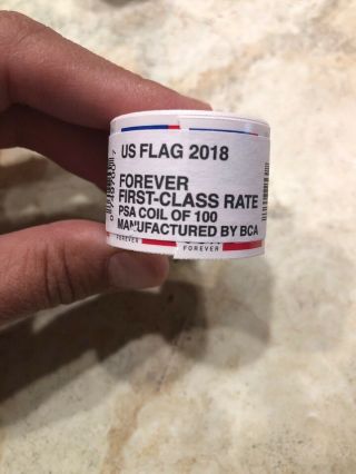 Usps Us Flag 2018 Forever Stamps - Roll Of 100 Stamps Per Coil.
