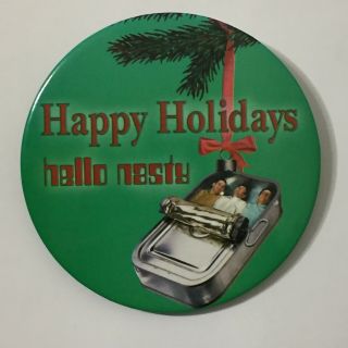 Vintage 1998 Beastie Boys Happy Holidays Hello Nasty Button Pin Pinback Promo