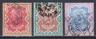 India 1895 Qv Victoria Definitive Set To 5r Value Scott 50 - 52