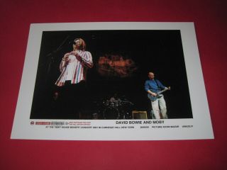 David Bowie & Moby 12x8.  5 Inch Oversized A4 Promo Press Photo