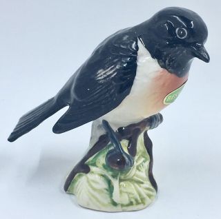 Beswick Porcelain Stonechat Bird Figurine,
