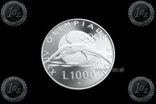 San Marino 1000 Lire 1988 (seoul Olympic Games) Silver Comm.  Coin (km 217) Proof