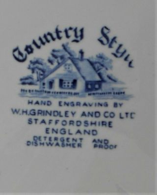 SERVING PLATE W H Gindley blue country inn style 2