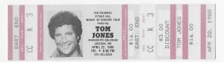 Tom Jones 1988 Concert Ticket