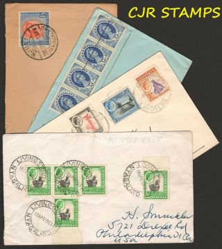Rhodesia & Nyasaland 1955 - 1963 - 4 X Air Mail Covers - See All 5 Scans