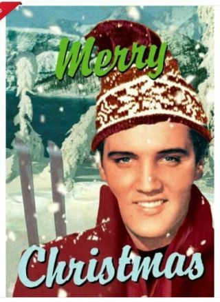 Elvis Pack Of 5 Small Christmas Cards,  And Gold Envelopes