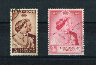 Trinidad & Tobago - 1948 Royal Silver Wedding Sg 259/260 Set Fine Cat £42