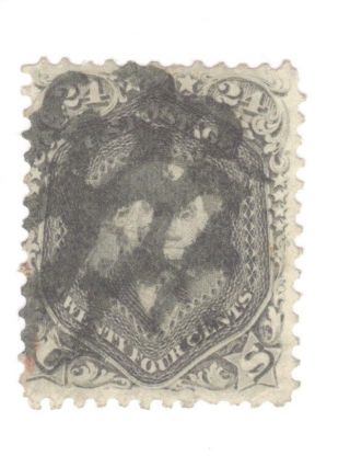 Scott 78 Early Us Stamp 24c Washington.  1861 - 66.  Fancy Cancel