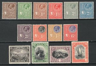 Malta 1930 " Postage & Revenue " Short Set To The 2sh6p