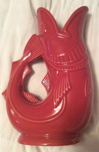 Red Gurgling Cod Pitcher Shreve Crump And Low Made In England,  Boston Fave