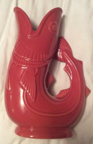 Red Gurgling Cod Pitcher Shreve Crump and Low Made in England,  Boston Fave 3