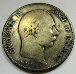 1876 Denmark 2 Kroner Silver Coin - Low Mintage