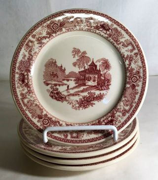 4 Syracuse Pink Mayfair 6 3/8 " Bread And Butter Plates
