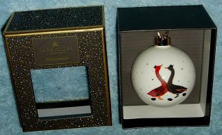 Portmeirion Porcelain Sara Miller Geese Red & Blue Christmas Ornament Nib
