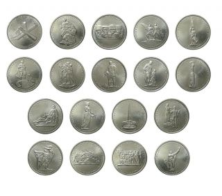 Set Of 18 Coins 5 Rubles 2014 70 Years Of Victory 1941 - 1945 Unc