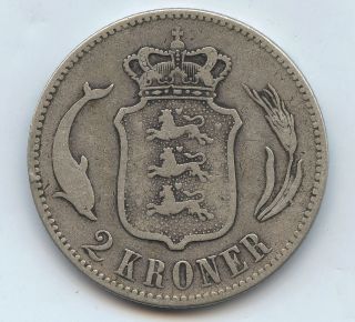Denmark 2 Kroner 1875 Silver F 2