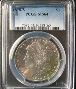 1878 S Morgan Dollar Pcgs Ms 64 White - Proof Like Coin Look