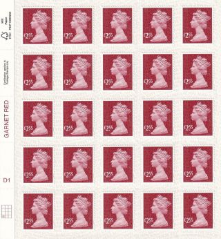 Gb 100 X £2.  55 Self - Adhesive Stamps Worth £255.  00 Discounted Postage,  Bargain