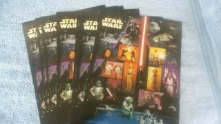 Seven Souvenir Sheets Of Star Wars 41¢ Us Ps Postage Stamps.  Scott 4143