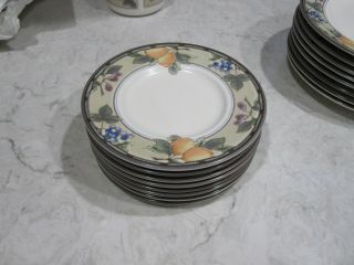 Set Of 8 Mikasa Intaglio Garden Harvest Saucer Plates