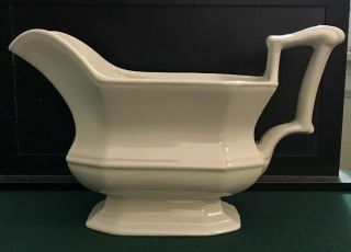 Vintage White Red Cliff Ironstone Large Heirloom Gravy Boat.