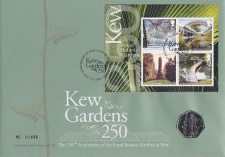 Gb Stamps Souvenir Coin Cover 2009 Kew Gardens With 50p Coin Perfect Xmas Gift