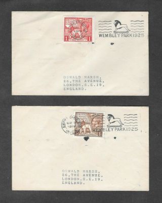1925 Wembley - Two Fdcs With Exhibition Cds And Wembley Lion Slogan.  Cat £1500