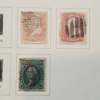 Postage Stamp Stamps 1861 1 3 10 12 30 Cents 1861 2 5 15 24 Cents Scott 76 77 78
