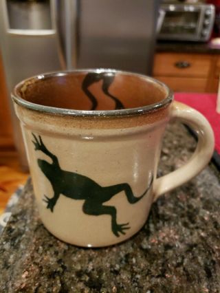 Monroe Salt Pottery Maine Large 16 Oz Coffee Mug Frog