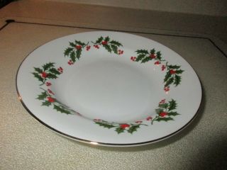" All The Trimmings " Porcelain Japan Holly Rimmed Soup Bowl