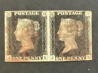One Penny Black,  Pair From Plate 5