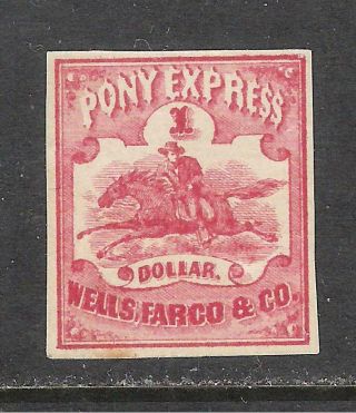 U.  S.  Scott 143l3 Red $1 Wells,  Fargo & Co.  Local Stamp,