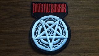 Dimmu Borgir,  Logo,  Sew On White And Red Embroidered Patch
