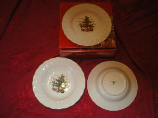 Nikko Happy Holidays Set Of 4 Rim Soup Plates 9 1/4 " Christmas Tree
