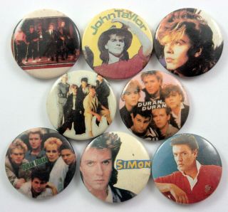 Duran Duran Button Badges 8 X Vintage Pin Badges John Taylor Simon Le Bon