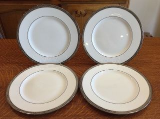 4 Lenox Landmark Platinum Bone China Pattern 8 1/8 " Salad Plates