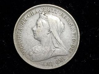 1894 Great Britain UK Queen Victoria Silver Shilling Coin DT814C 3