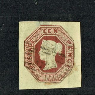 Gb Queen Victoria 1847 - 54,  £1,  200.  00,  10d Brown,  Sg57,  Fine